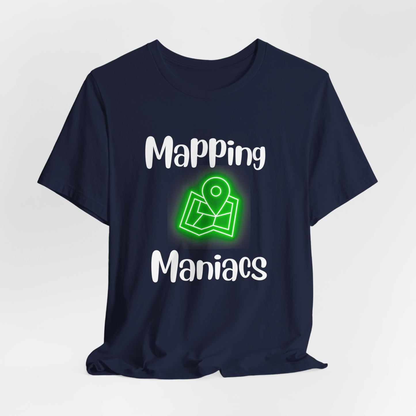 Land Surveyor Shirt Mapping Maniacs Neon Green Map Marker Tee