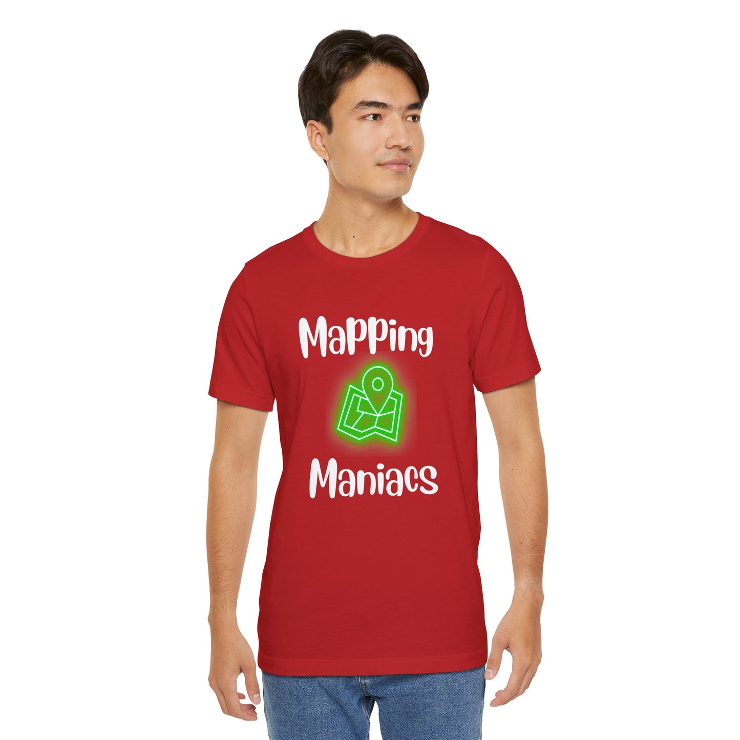 Land Surveyor Shirt Mapping Maniacs Neon Green Map Marker Tee