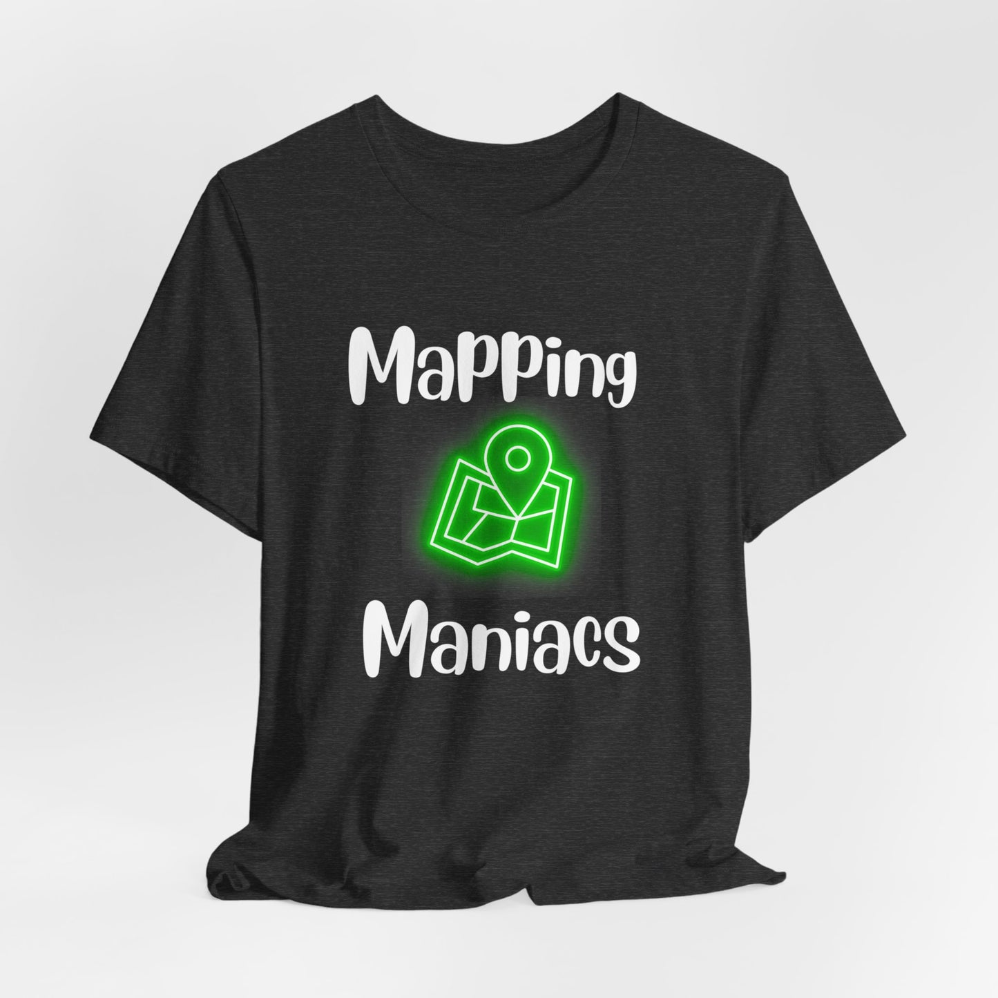 Land Surveyor Shirt Mapping Maniacs Neon Green Map Marker Tee