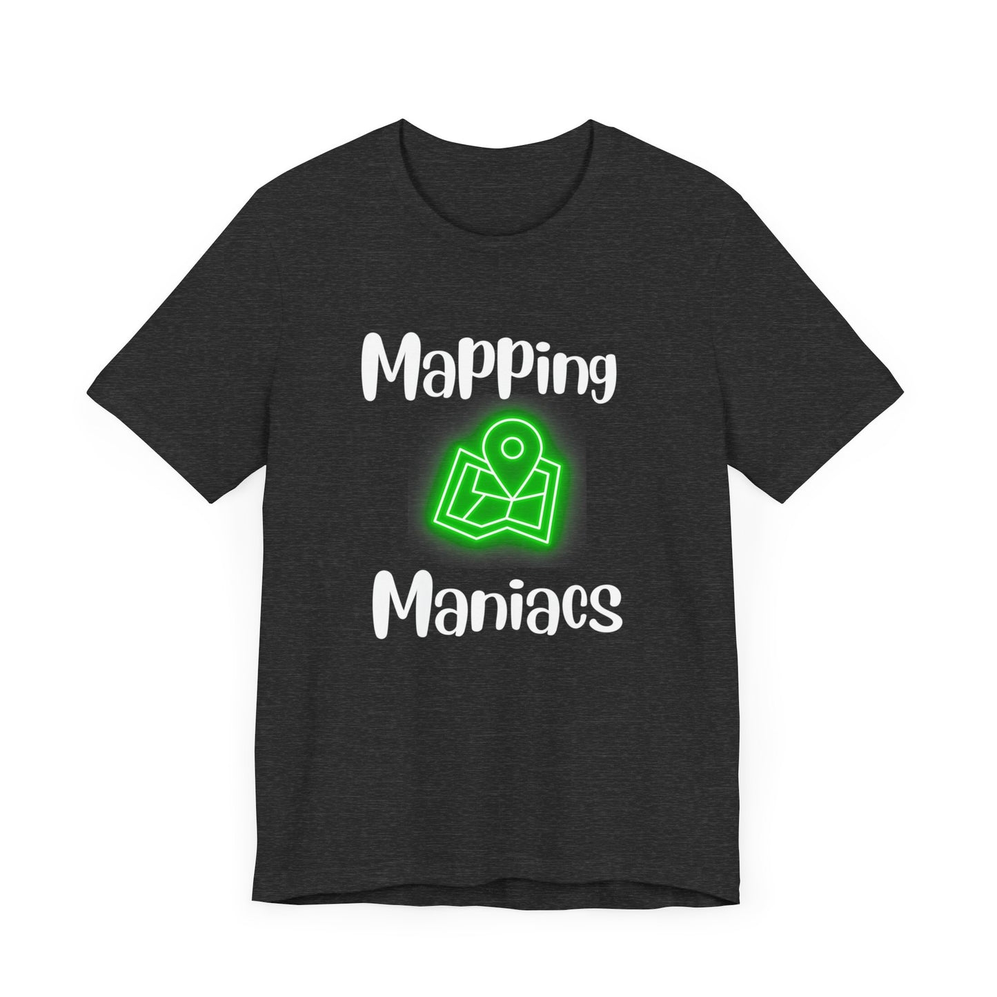 Land Surveyor Shirt Mapping Maniacs Neon Green Map Marker Tee