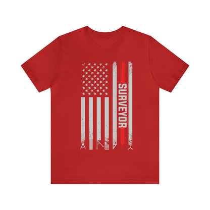 Proud Surveyor - American Flag Land Surveyor Shirt with Measurement Tools - Surveying Graphic Tee - Surveyor T Shirt - Unisex - Land Survey Present, Patriotic Surveying TShirt