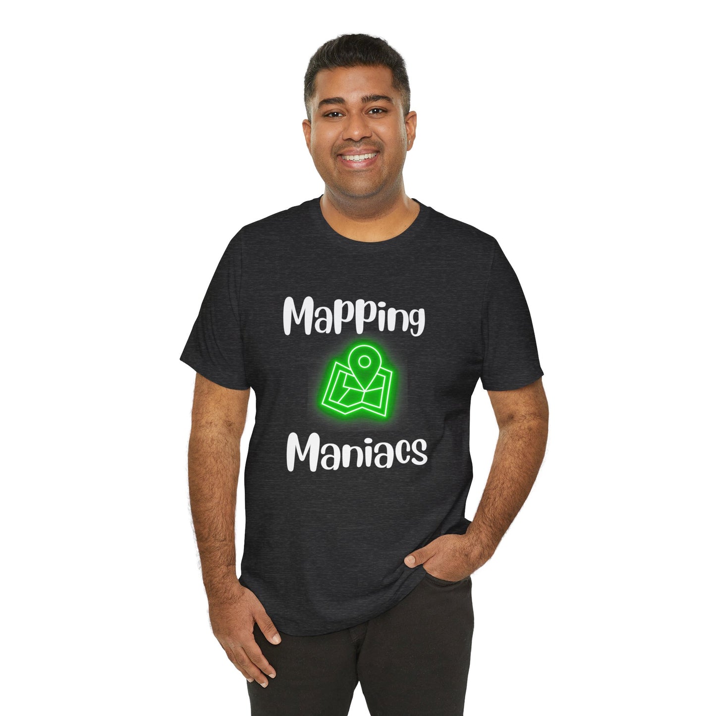 Land Surveyor Shirt Mapping Maniacs Neon Green Map Marker Tee