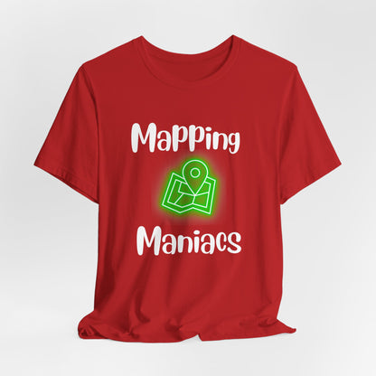 Land Surveyor Shirt Mapping Maniacs Neon Green Map Marker Tee