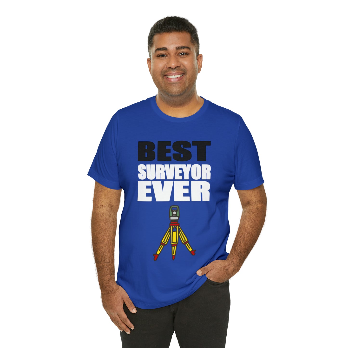 Best Surveyor Ever - Land Surveyor Shirt with Cartoon Total Station - Surveying Graphic Tee - Surveyor T Shirt - Unisex - Land Survey Present, Appreciation Surveying TShirt