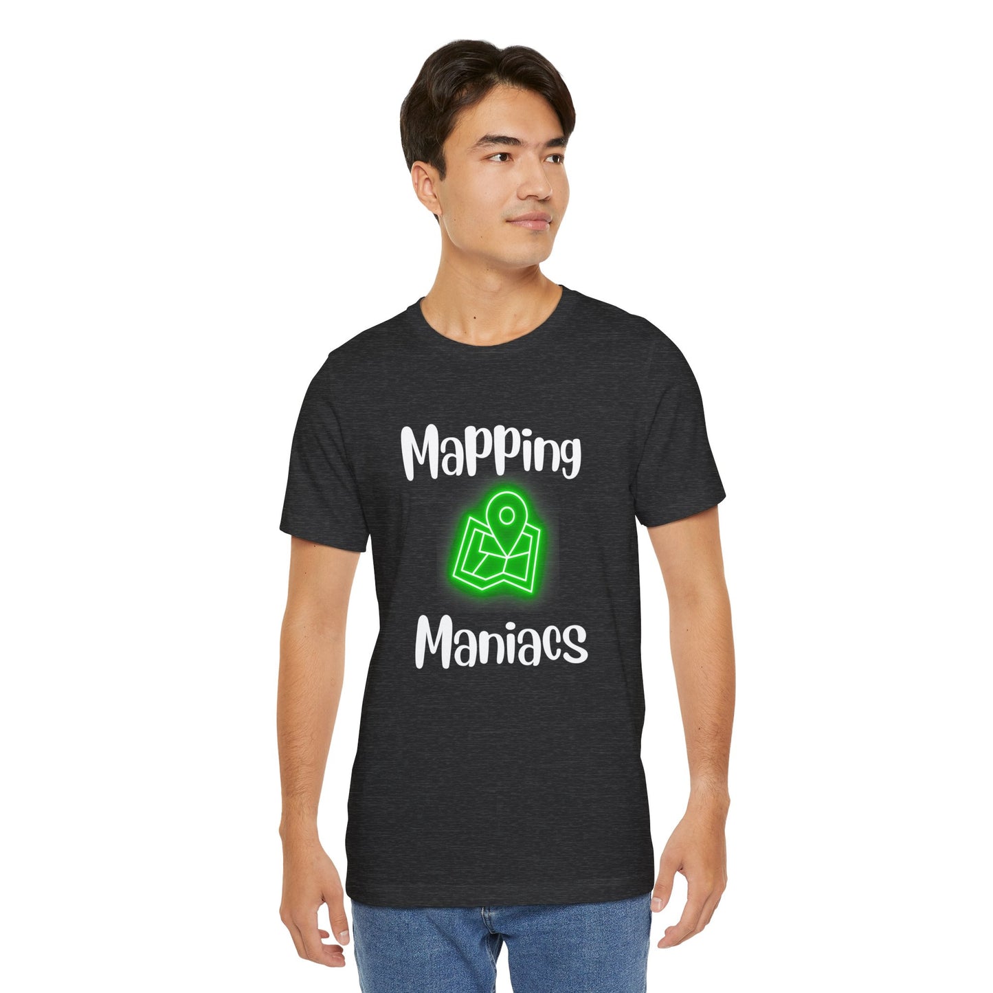 Land Surveyor Shirt Mapping Maniacs Neon Green Map Marker Tee