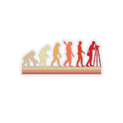 Evolutionary Land Surveyor Sticker | Monkey to Man Design | Shop Now