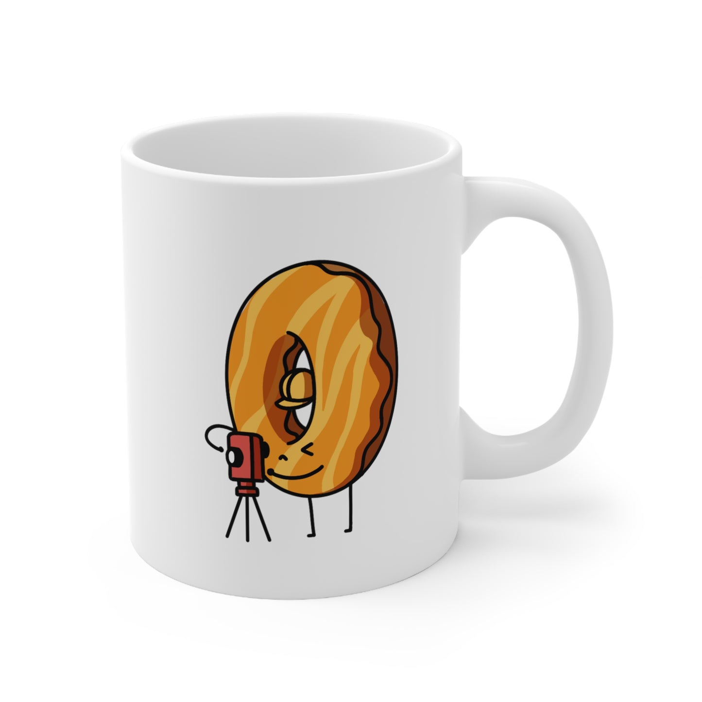 Donut Land Surveyor Coffee Mug | Glazed Donut with Safety Helmet and Total Station | Shop Now