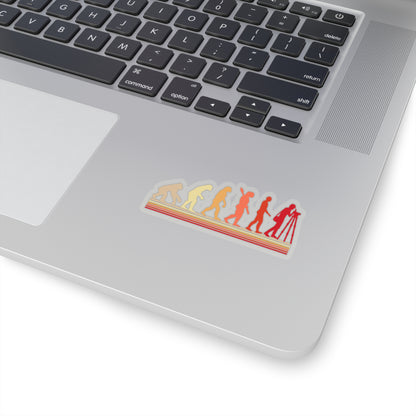 Evolutionary Land Surveyor Sticker | Monkey to Man Design | Shop Now