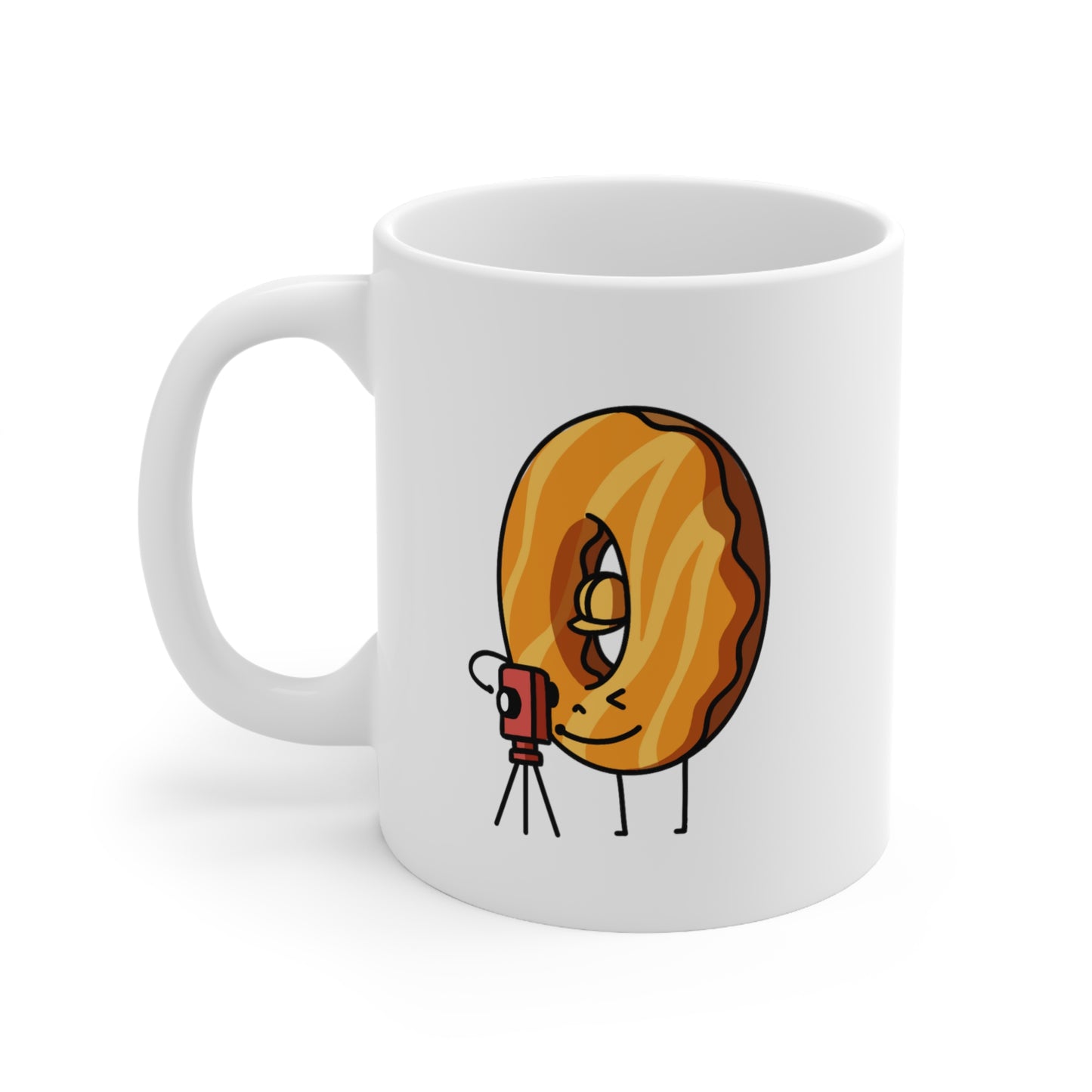 Donut Land Surveyor Coffee Mug | Glazed Donut with Safety Helmet and Total Station | Shop Now