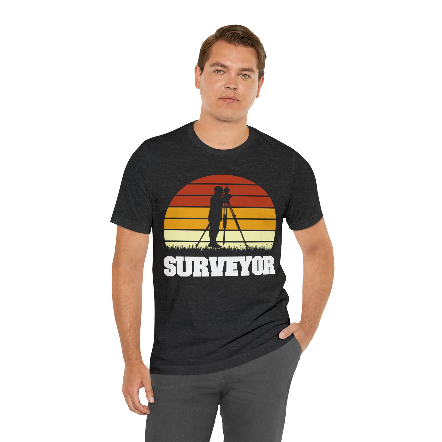 "Surveyor" Shirt | Land Surveying Gift | Retro Sunset Design | Shop Now