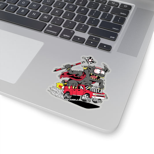 Rat Rod Land Surveying Monster Sticker - Unleash the Beast of Precision