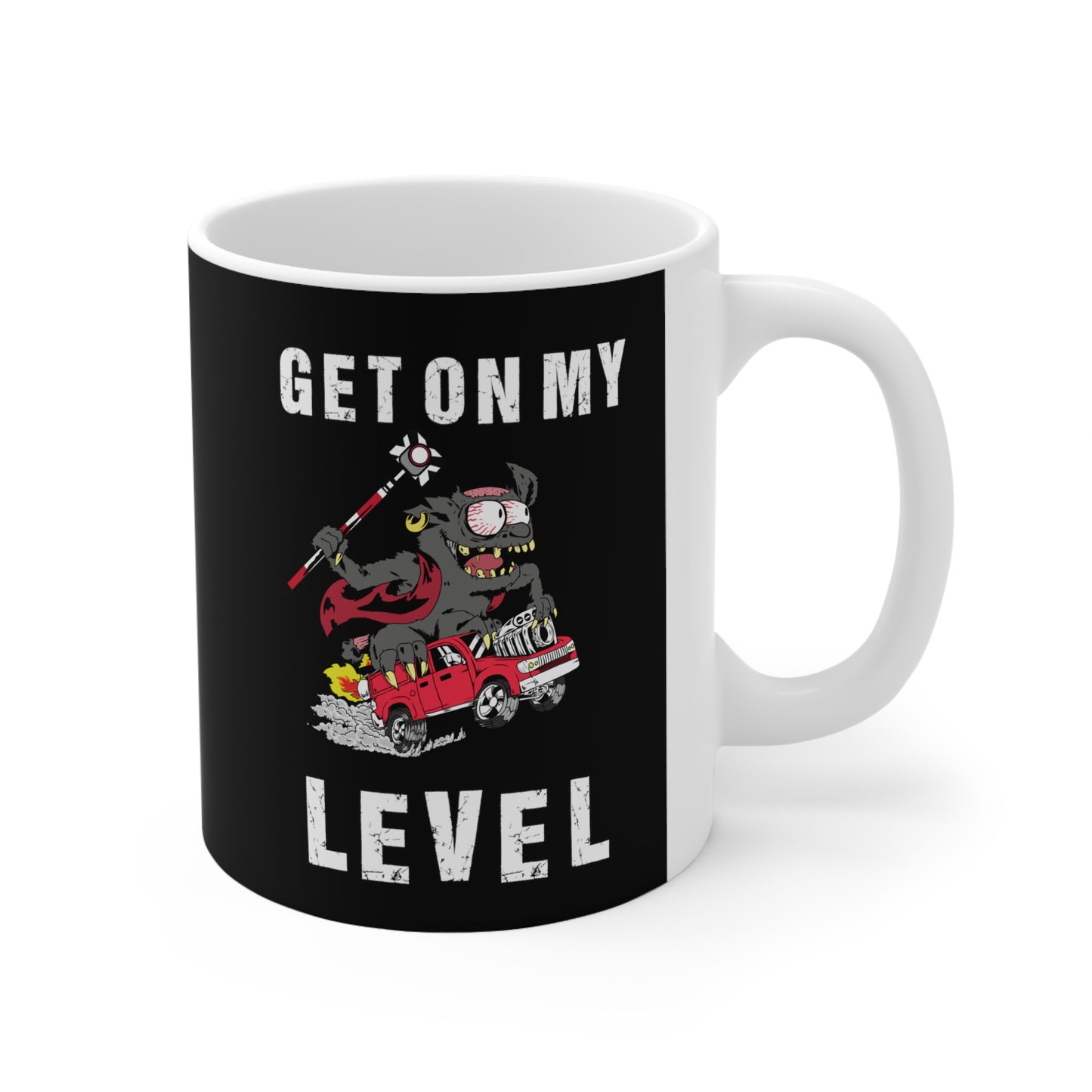 "Get on My Level" Mug | Rat Rod Art Style | Land Surveyor Gift | Shop Now