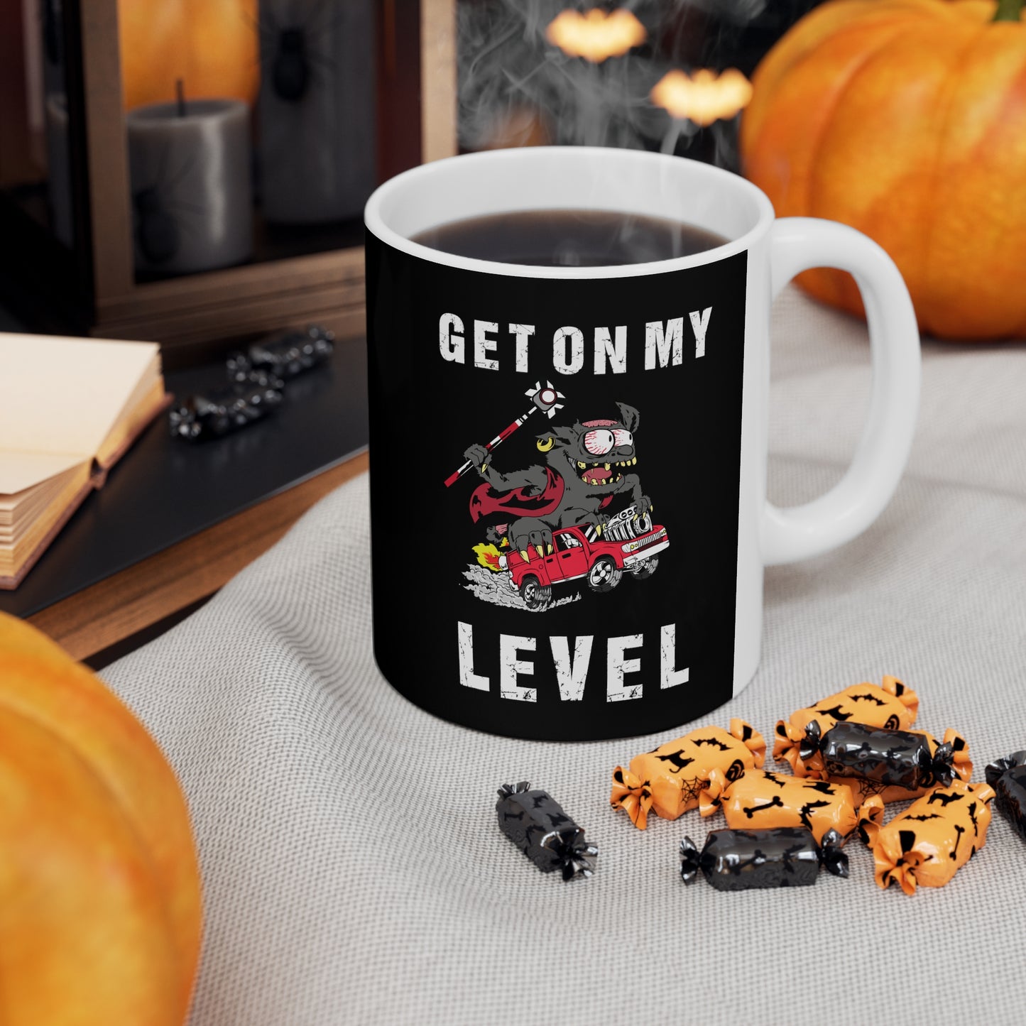 "Get on My Level" Mug | Rat Rod Art Style | Land Surveyor Gift | Shop Now