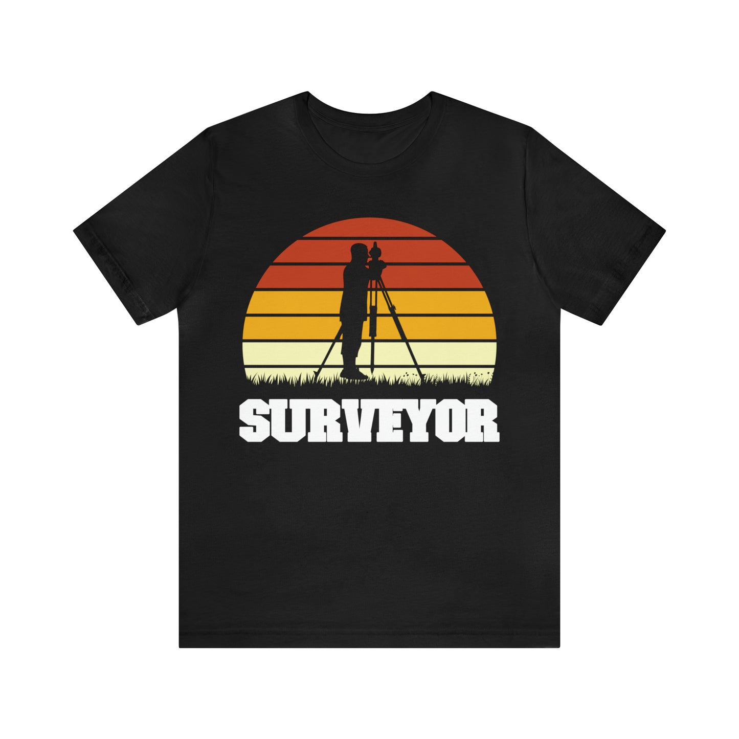 "Surveyor" Shirt | Land Surveying Gift | Retro Sunset Design | Shop Now