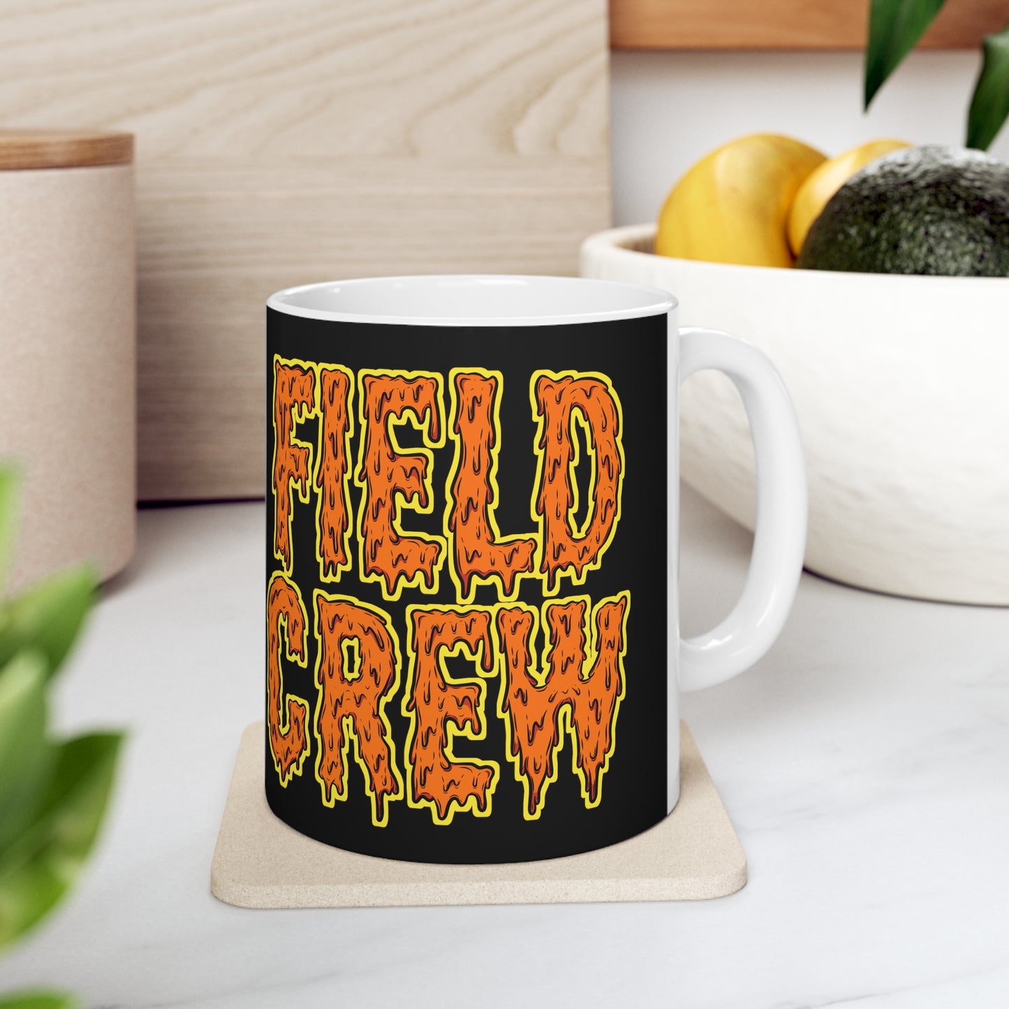 "Field Crew" Coffee Mug for Land Surveyors - Party Chief - Instrument Man - Rodman | Stacked Text Design | Shop Now