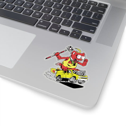 Rat Rod Land Surveying Cat Sticker - Bring Adventure to Your Profession