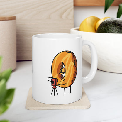 Donut Land Surveyor Coffee Mug | Glazed Donut with Safety Helmet and Total Station | Shop Now