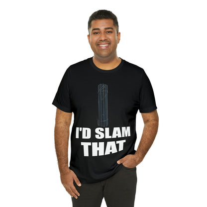 Land Surveyor's Graphic Tee - 'I'd Slam That' - 100% Cotton Rebar-Themed Shirt, Perfect Gift for Surveyors