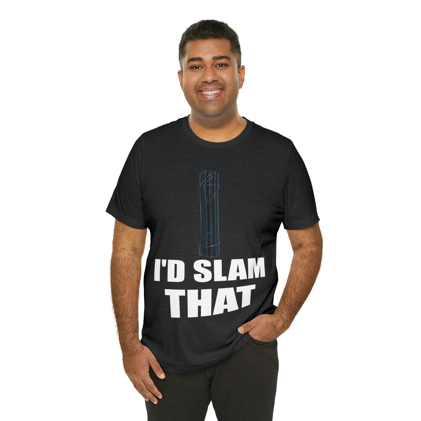 Land Surveyor's Graphic Tee - 'I'd Slam That' - 100% Cotton Rebar-Themed Shirt, Perfect Gift for Surveyors